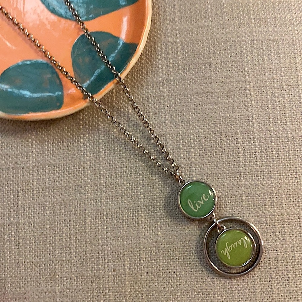 SALE! 3 for $20🌠 Live Laugh Love necklace with interchangeable pendants